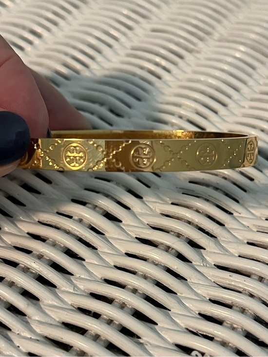 Tory Burch Jewelry - Tory Burch Icon T Monogram Hinge Gold Bracelet